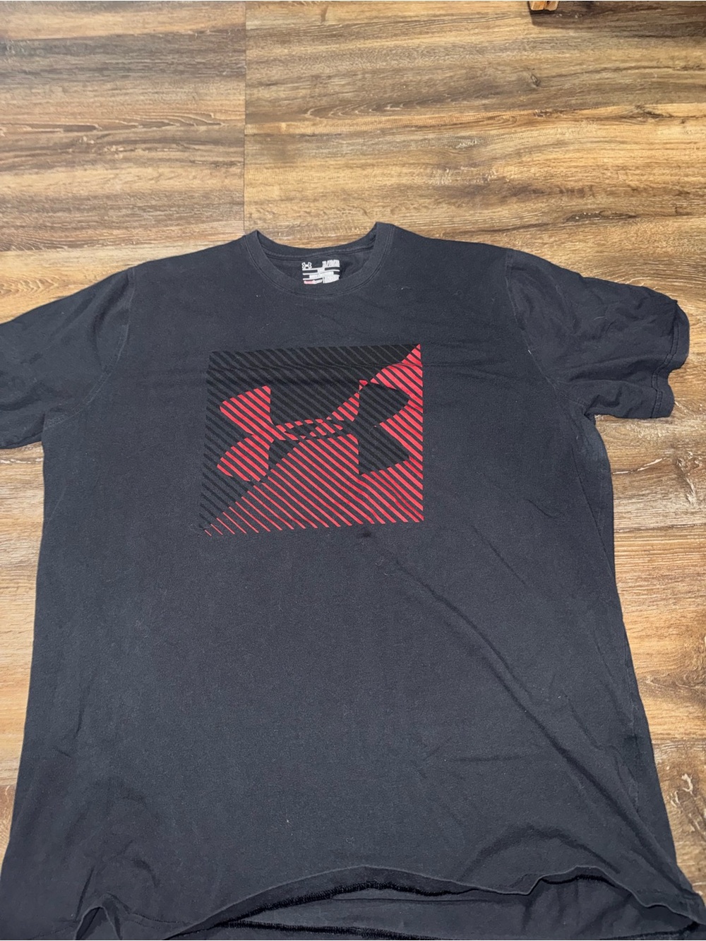 Under Armour Black Short Sleeve Tee with Red Logo